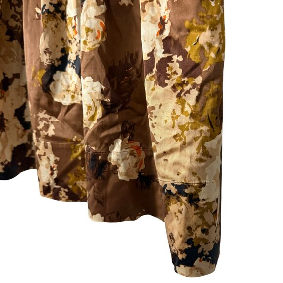 Talbots Brown Floral A-Line Skirt - Picture 8 of 16